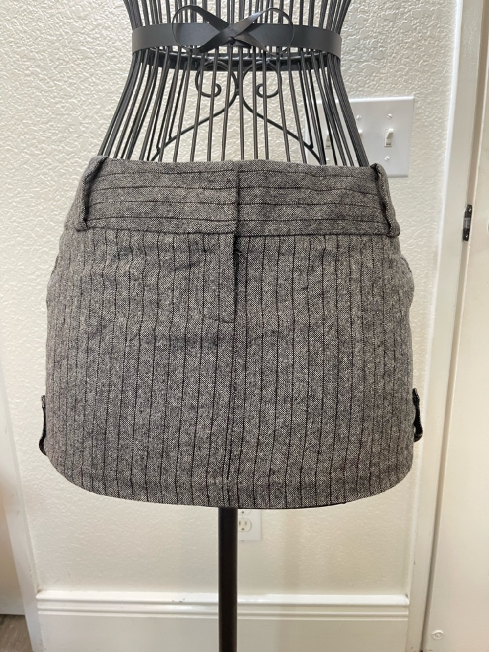 Charlotte Russe Gray Pinstripe Mini Skirt